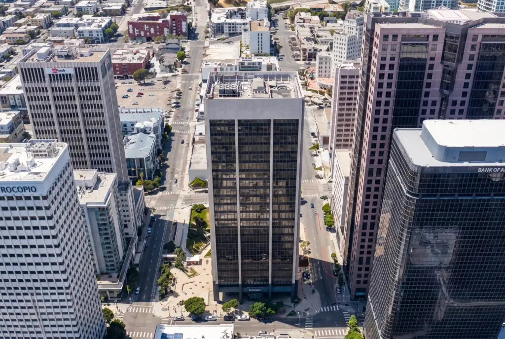 Aerial view of the ES3 San Diego Office tower